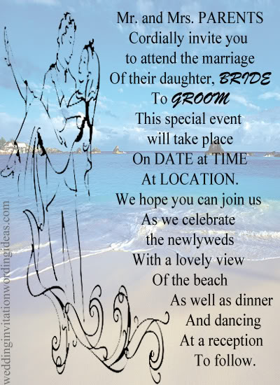 beach wedding invitation wording, creative wedding invitation